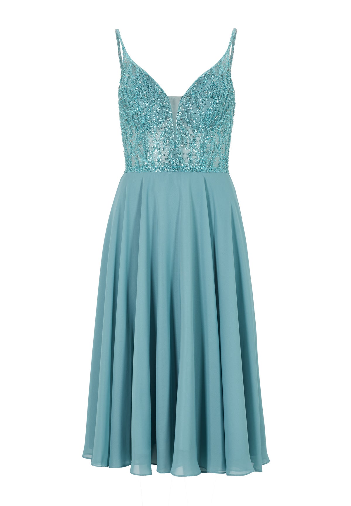 Cocktailkleid aus Materialmix
