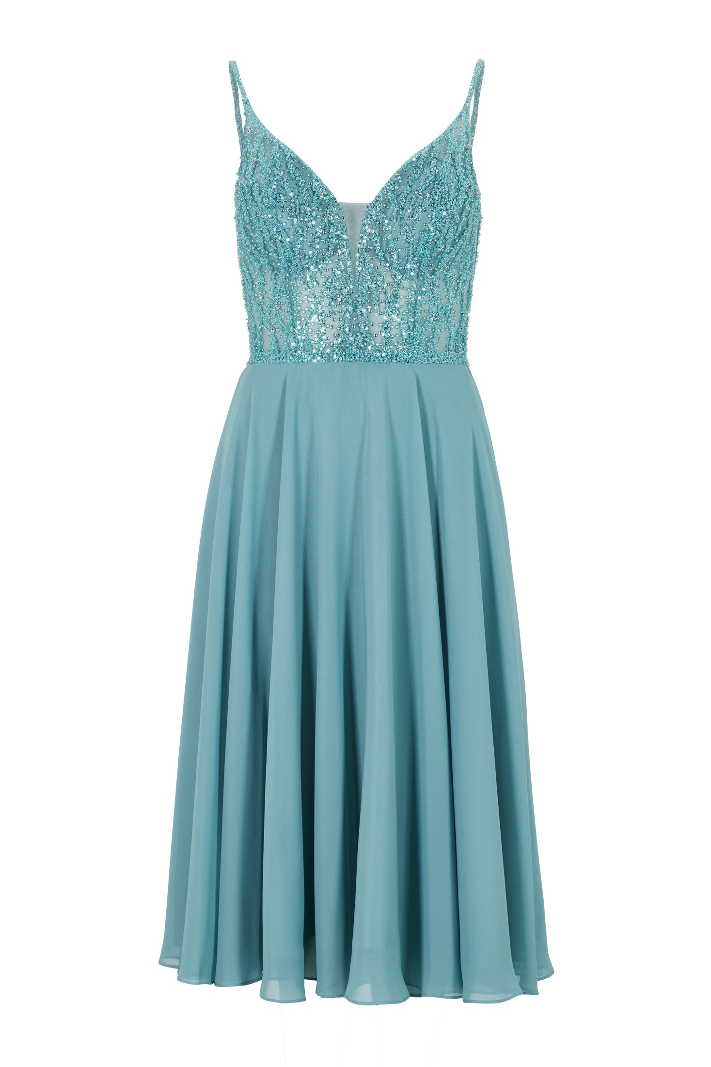 Cocktailkleid aus Materialmix