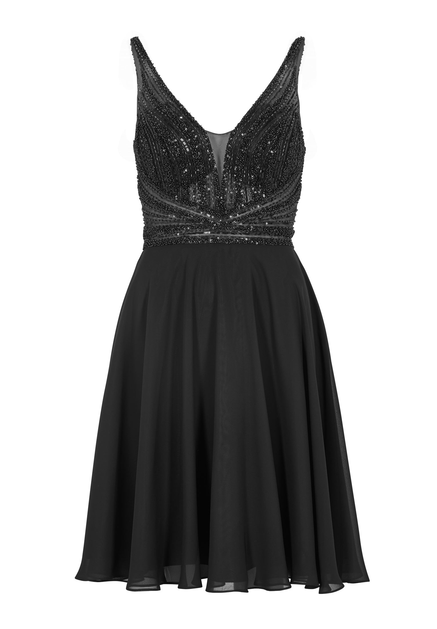 Cocktailkleid mit tonaler Stickerei