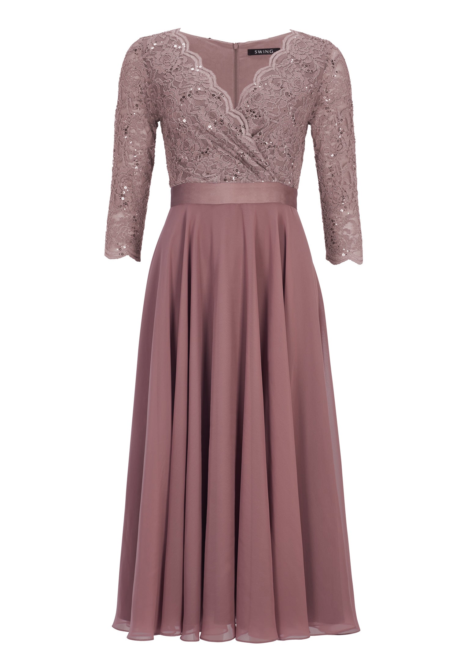 Cocktailkleid aus Material-Mix