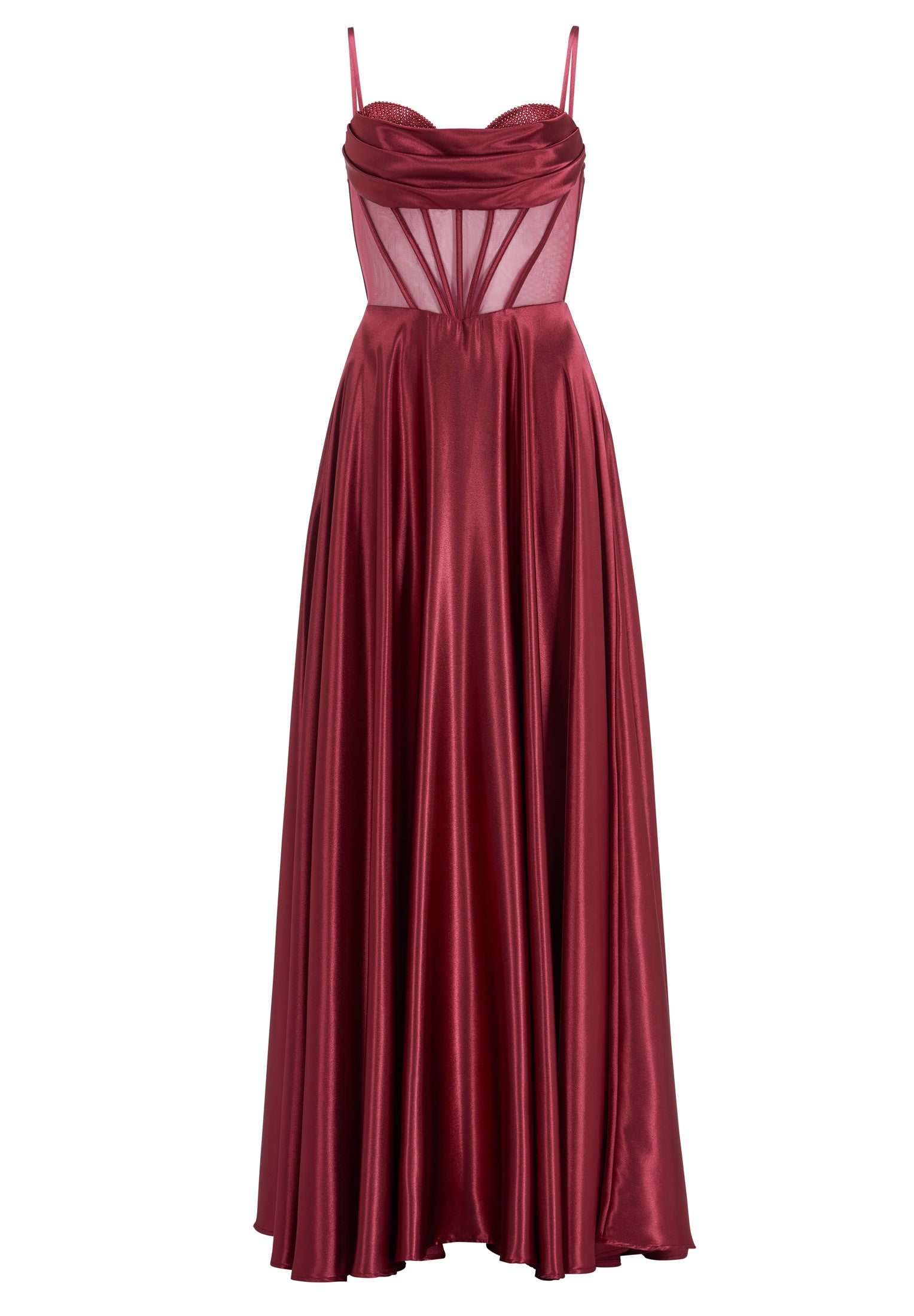 See-through-Corsagenkleid mit Ziersteinen