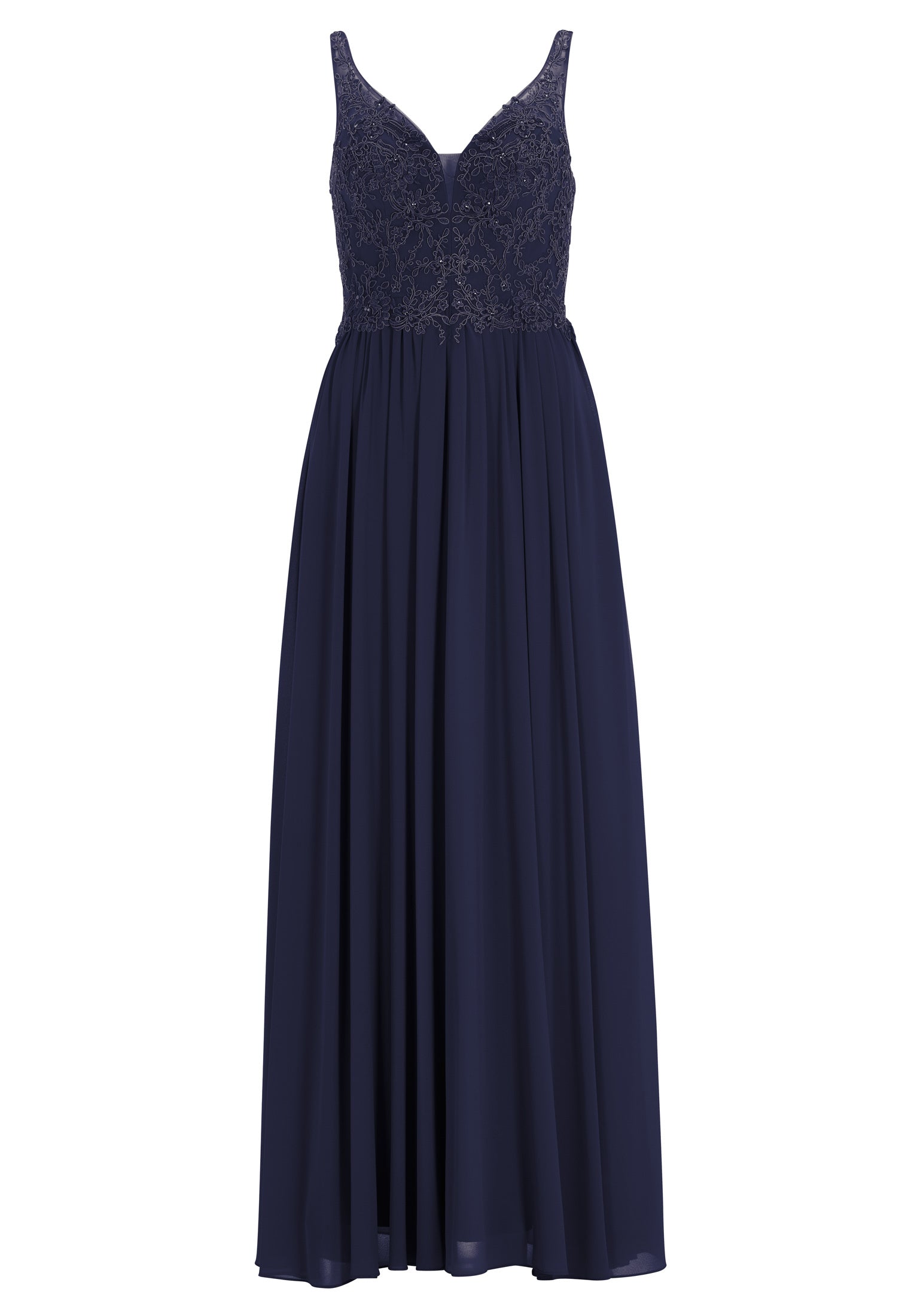 Chiffonkleid mit Spitzenstickerei