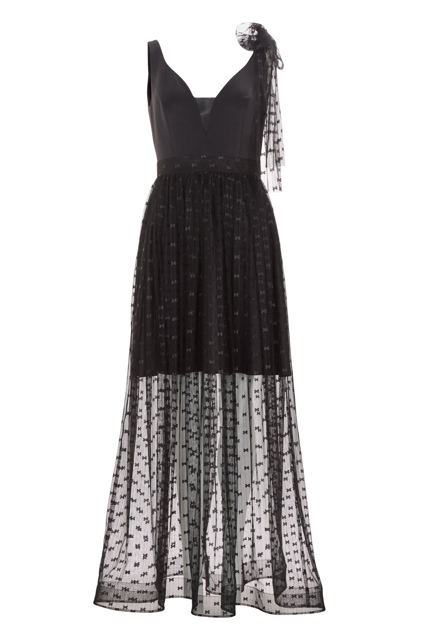 Transparentes Abendkleid aus Tüll