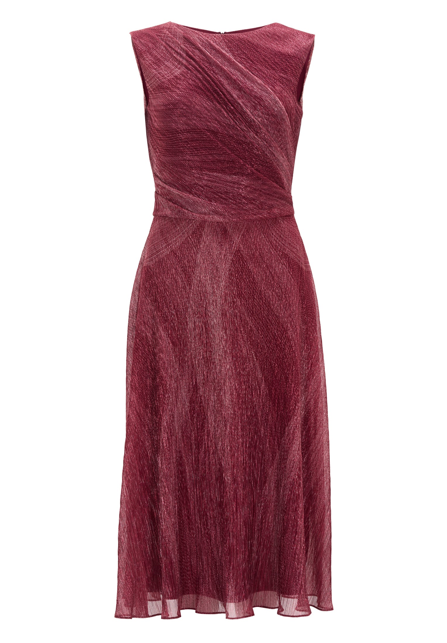 Plissiertes Kleid mit Metallicfäden