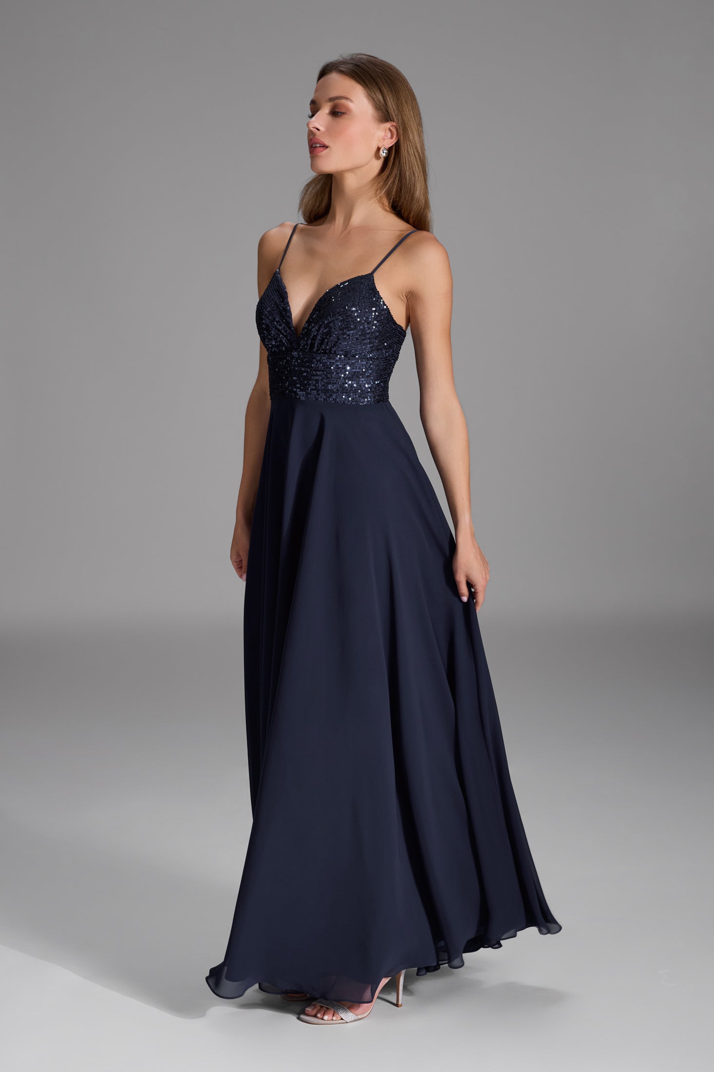 Abendkleid mit Schnür-Oberteil aus Paillette