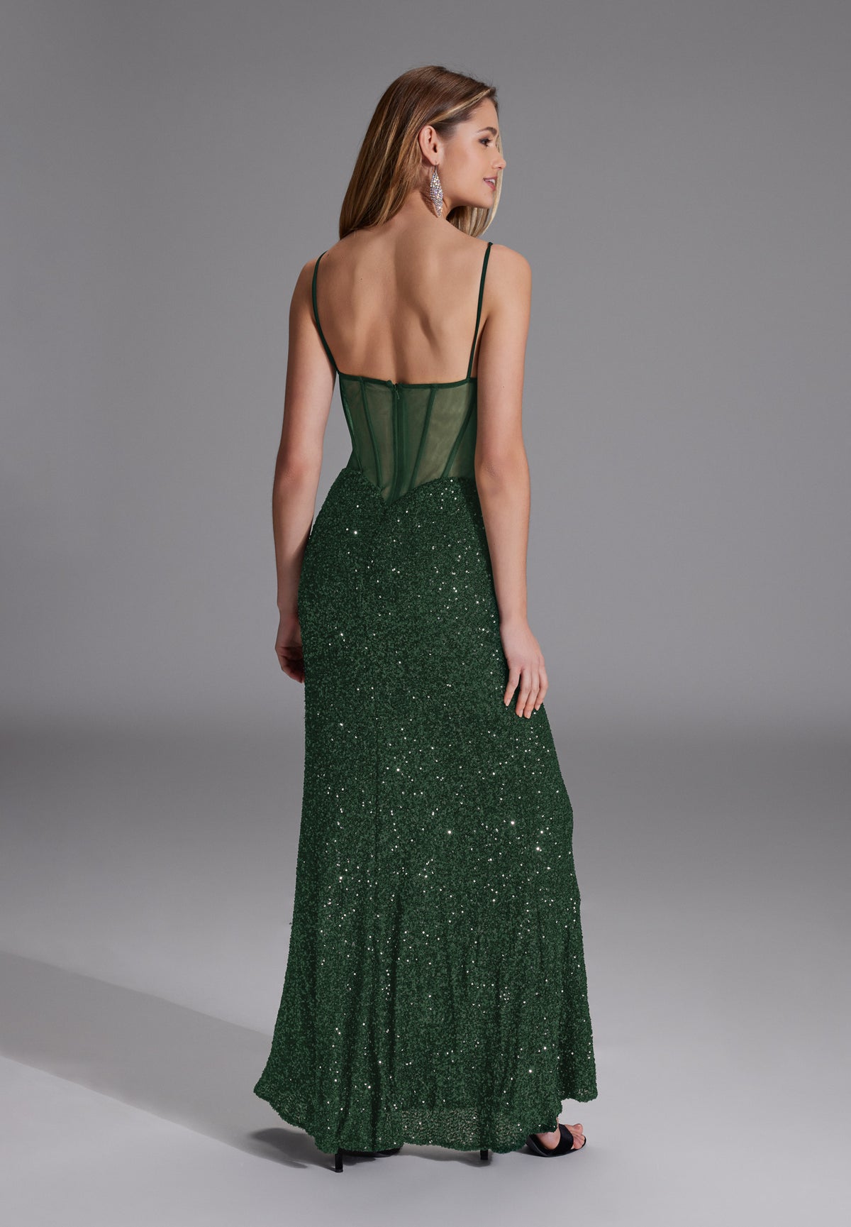 Slipdress mit transparenter Rückenpartie