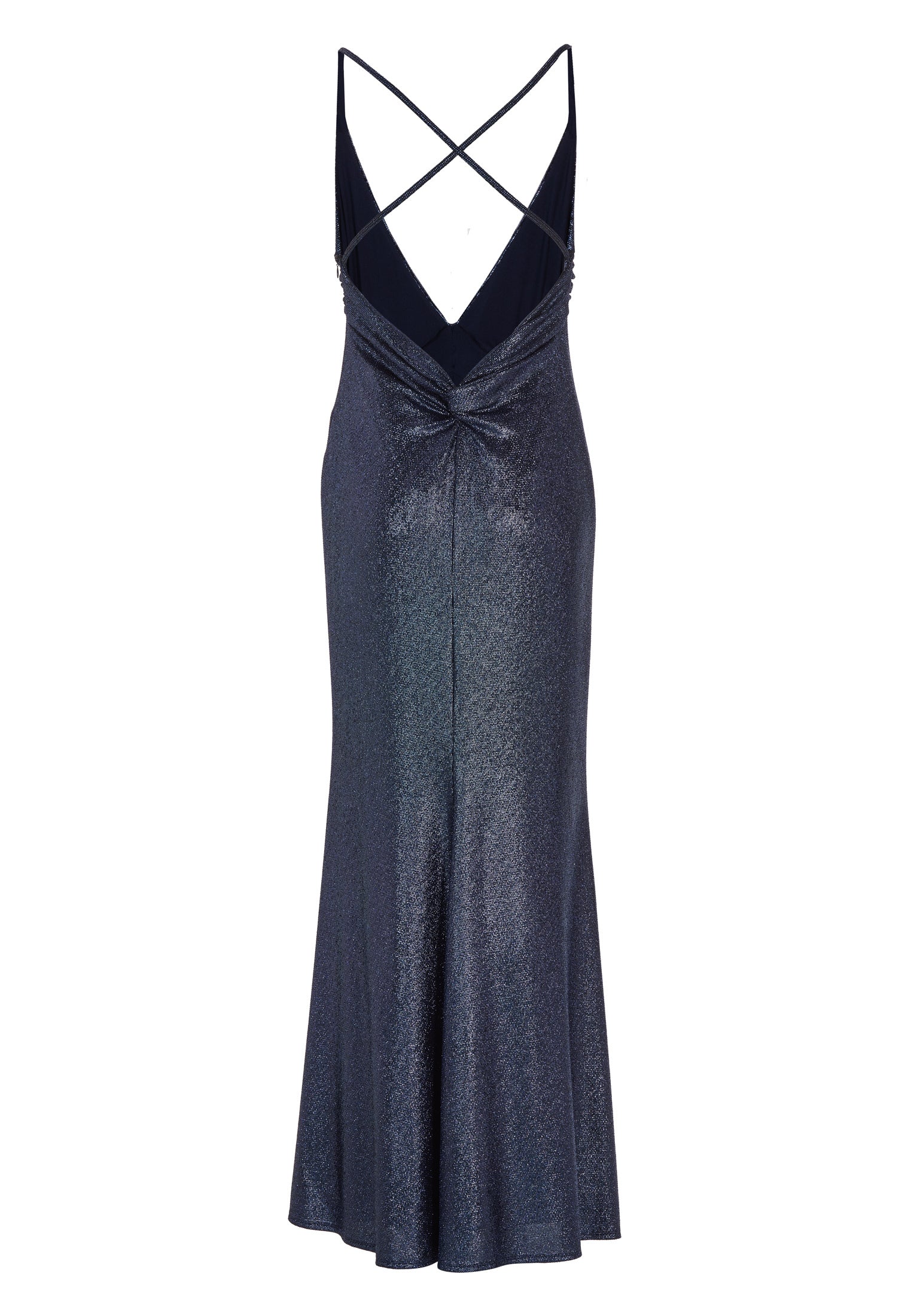 Abendkleid aus glitzerndem Jersey mit Knotendetail am Rücken