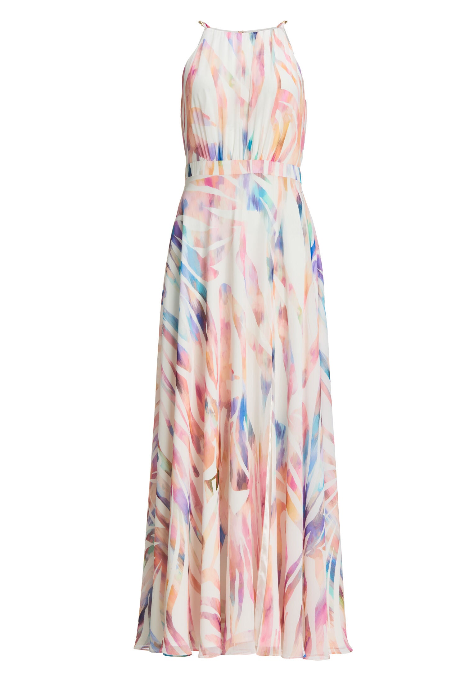 Abendkleid aus Crinkle Chiffon mit Animal Print