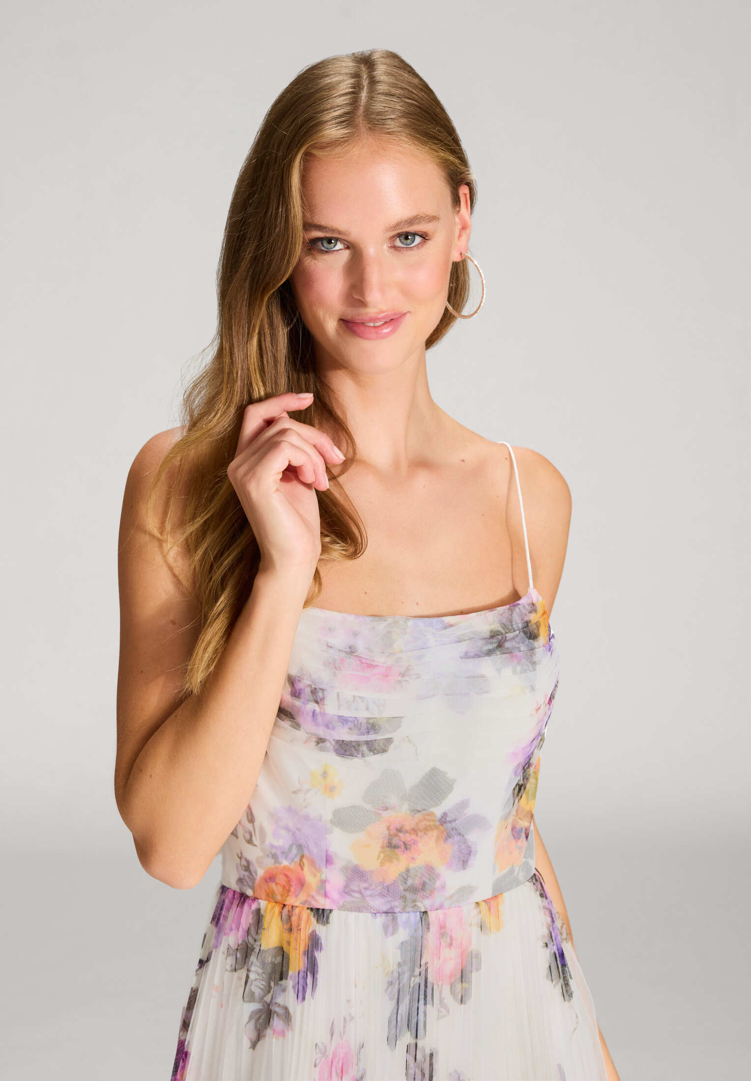 Printkleid mit plissiertem Rock