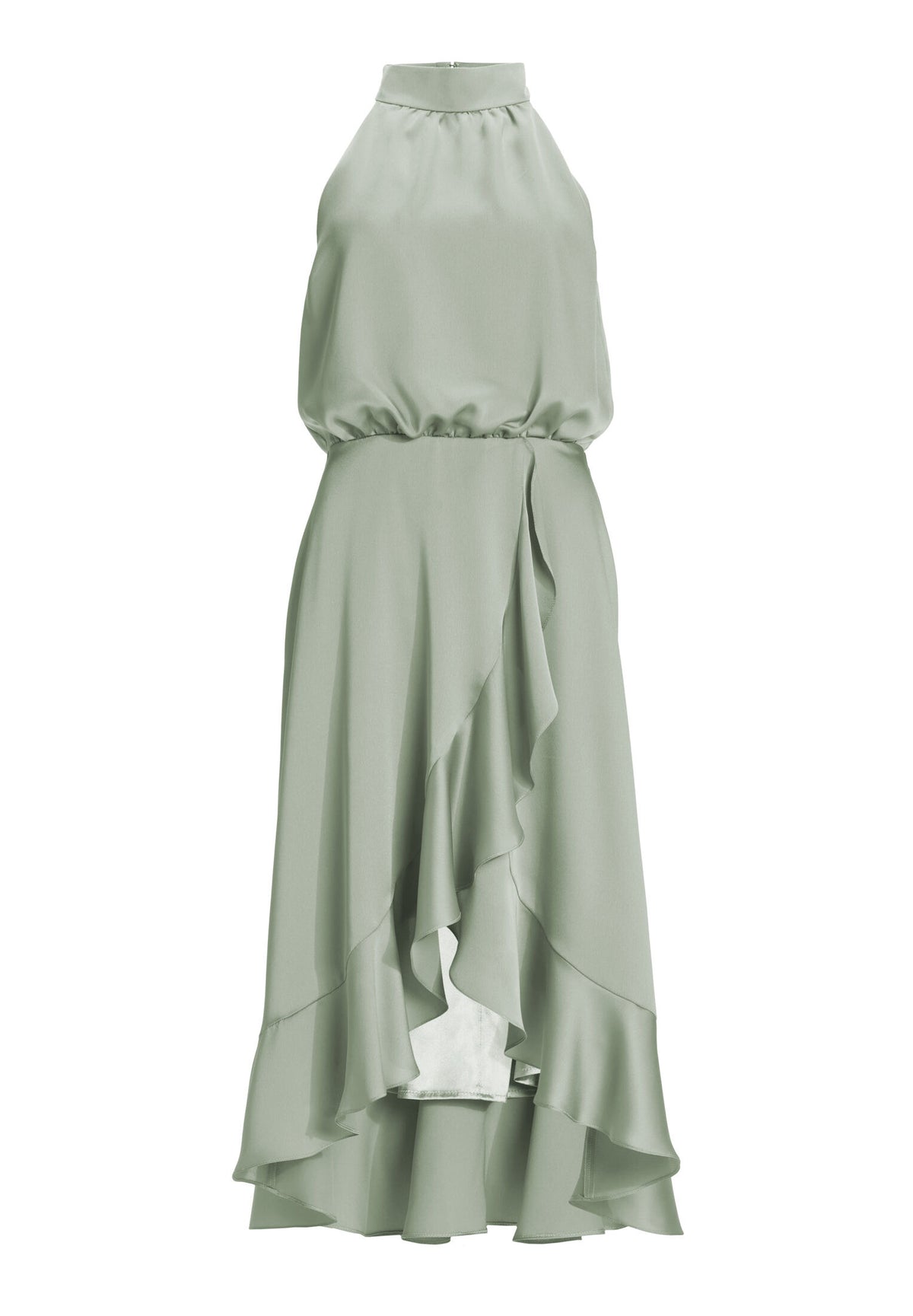 Cocktailkleid aus Satin mit Volant