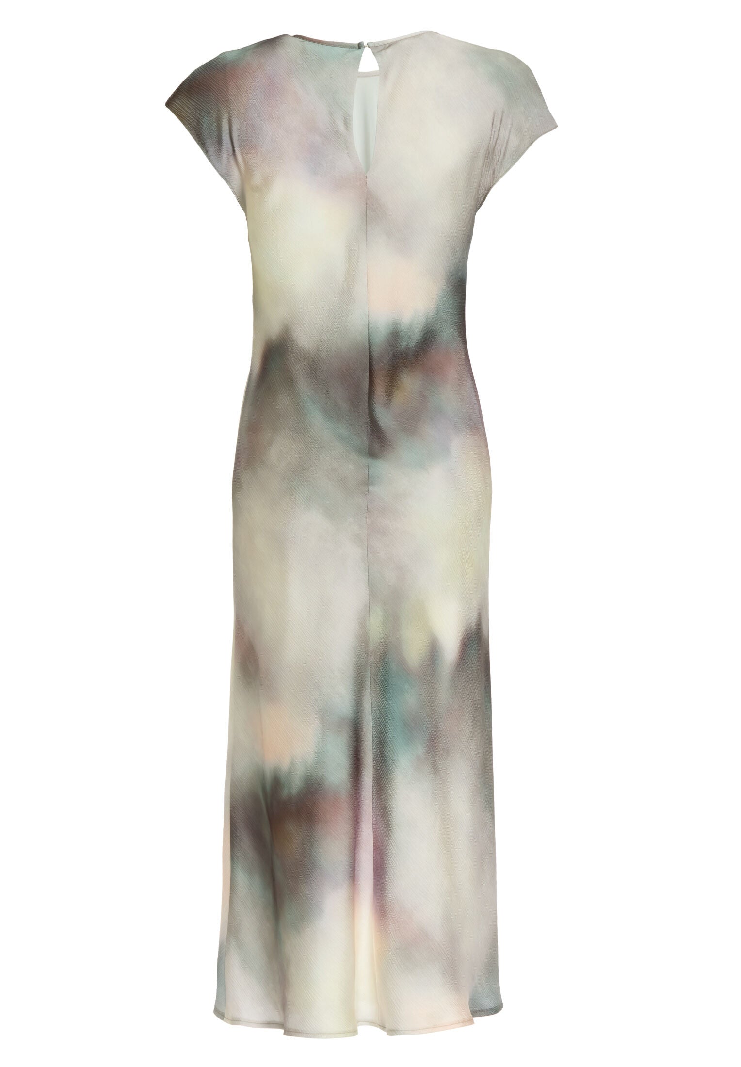 Slip Dress aus gehämmertem Satin mit abstraktem Druck