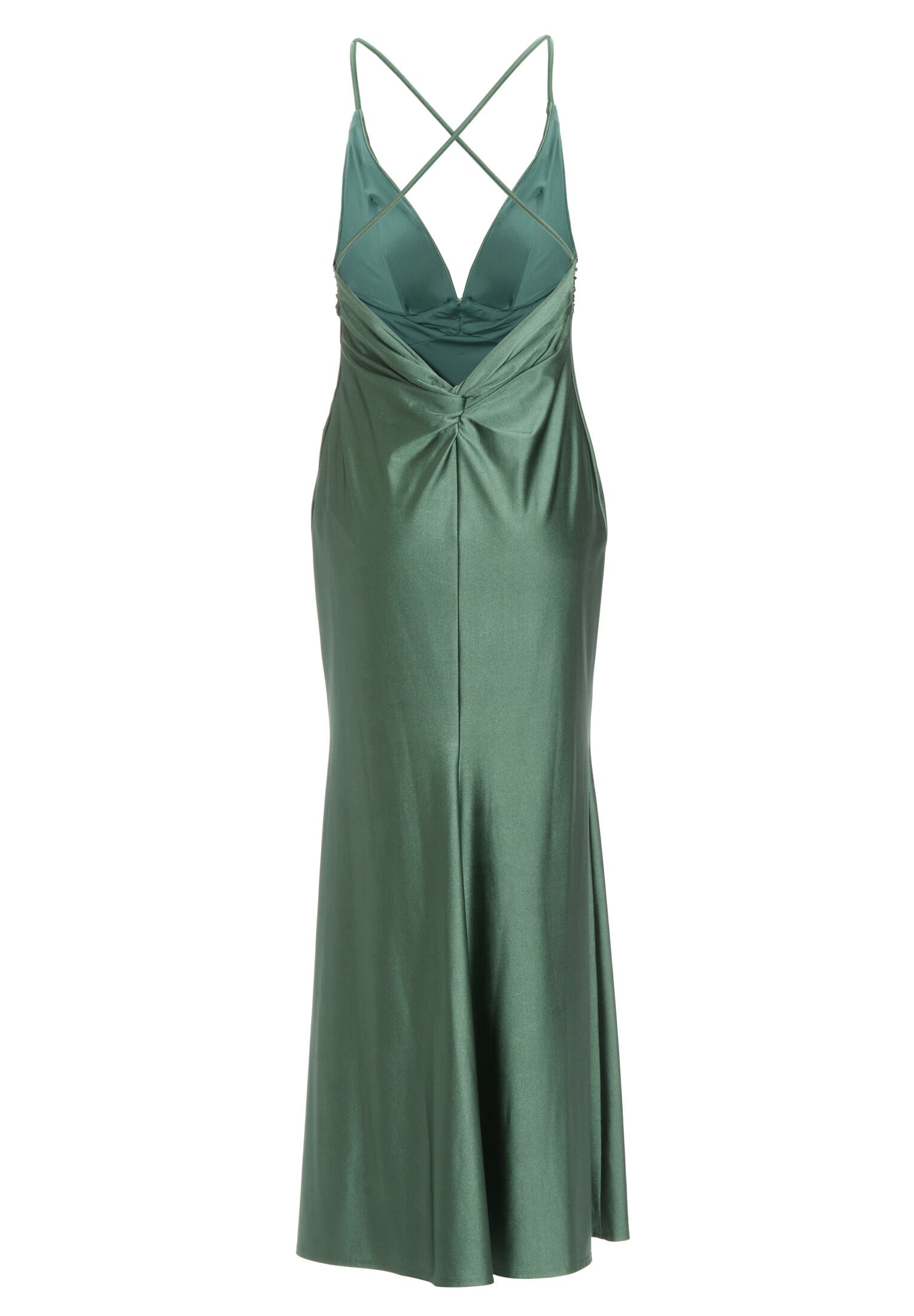 Abendkleid mit Knotendetail am Rücken aus Jersey Satin