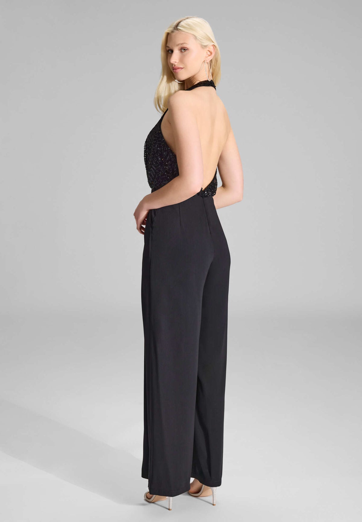 Jumpsuit mit besticktem Top aus Paillette