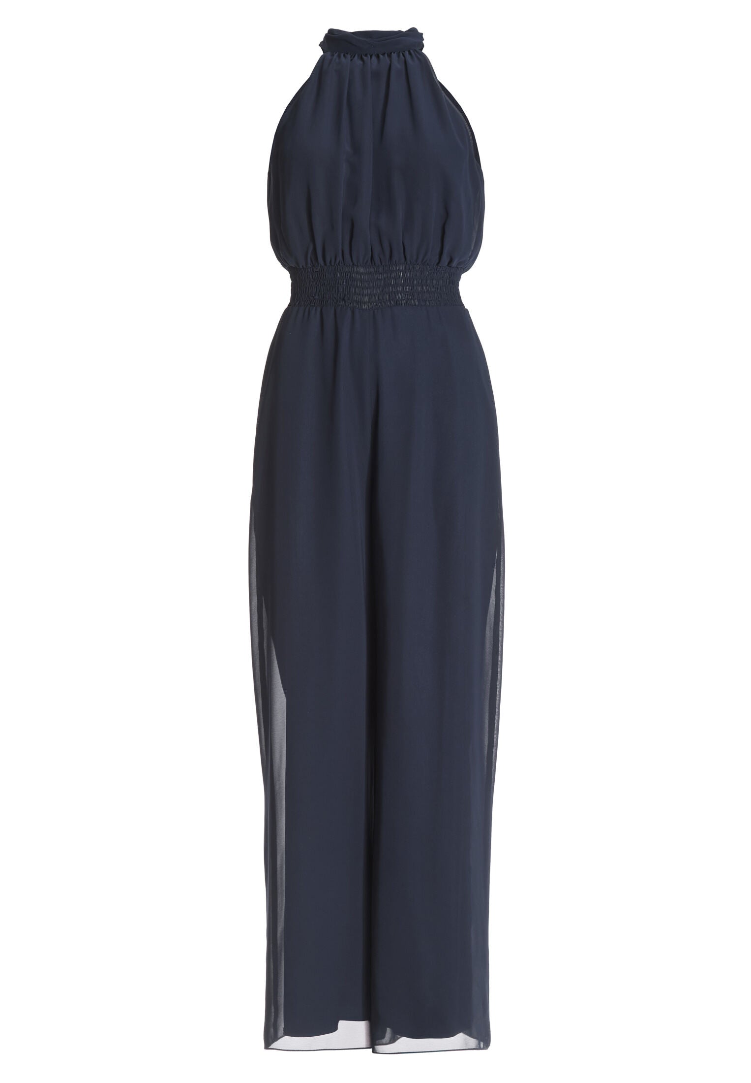 Chiffon Jumpsuit mit Smokbund