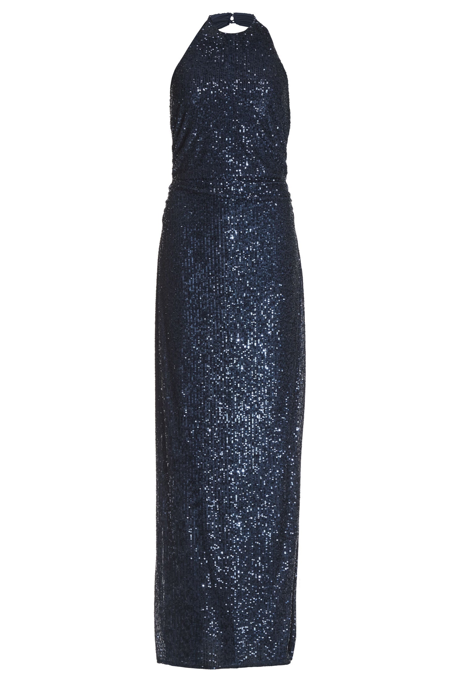 Figurbetontes Abendkleid aus elastischer Paillette mit amerikanischem Ausschnitt