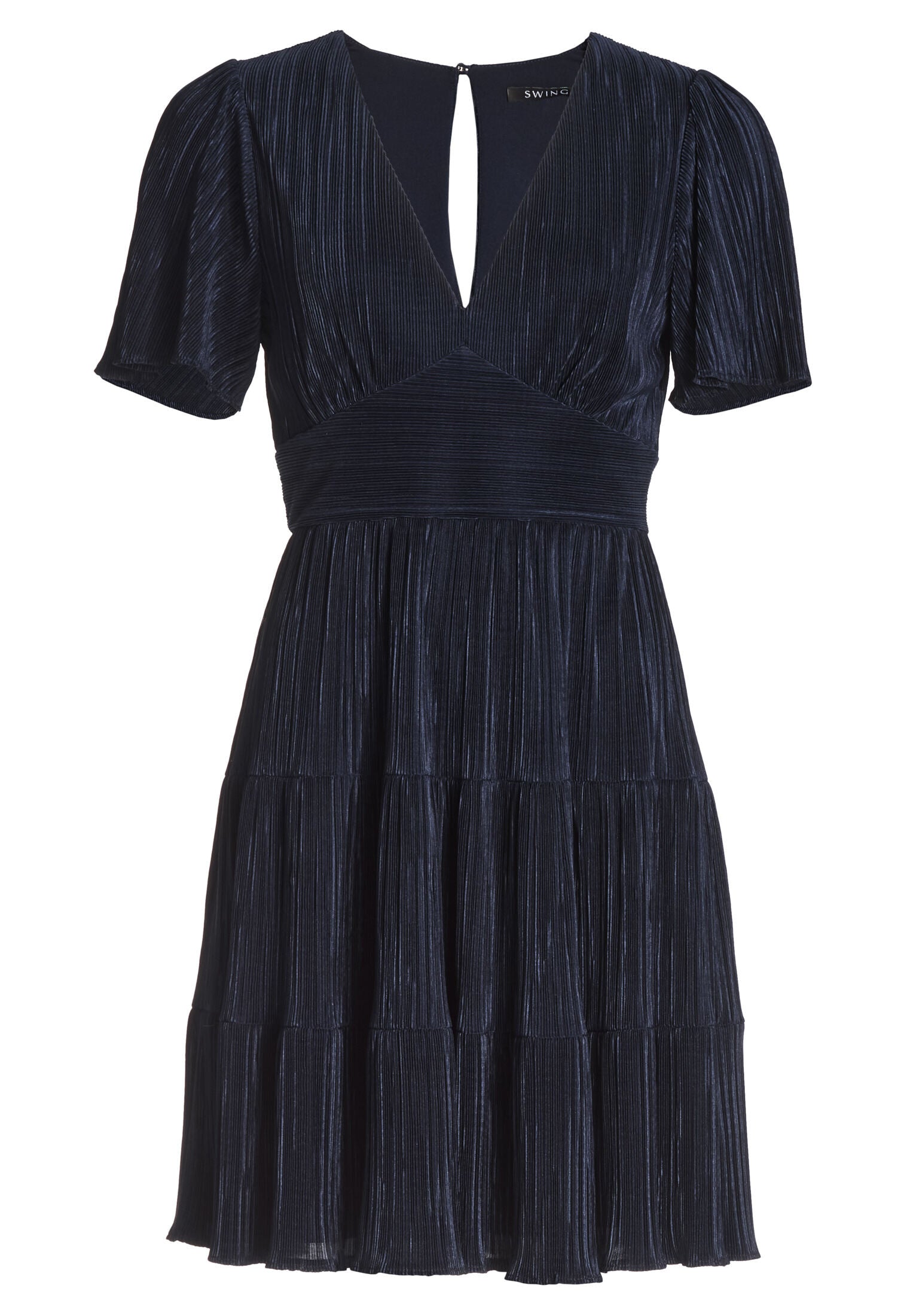 Cocktailkleid mit Stufenrock aus Plissee Jersey