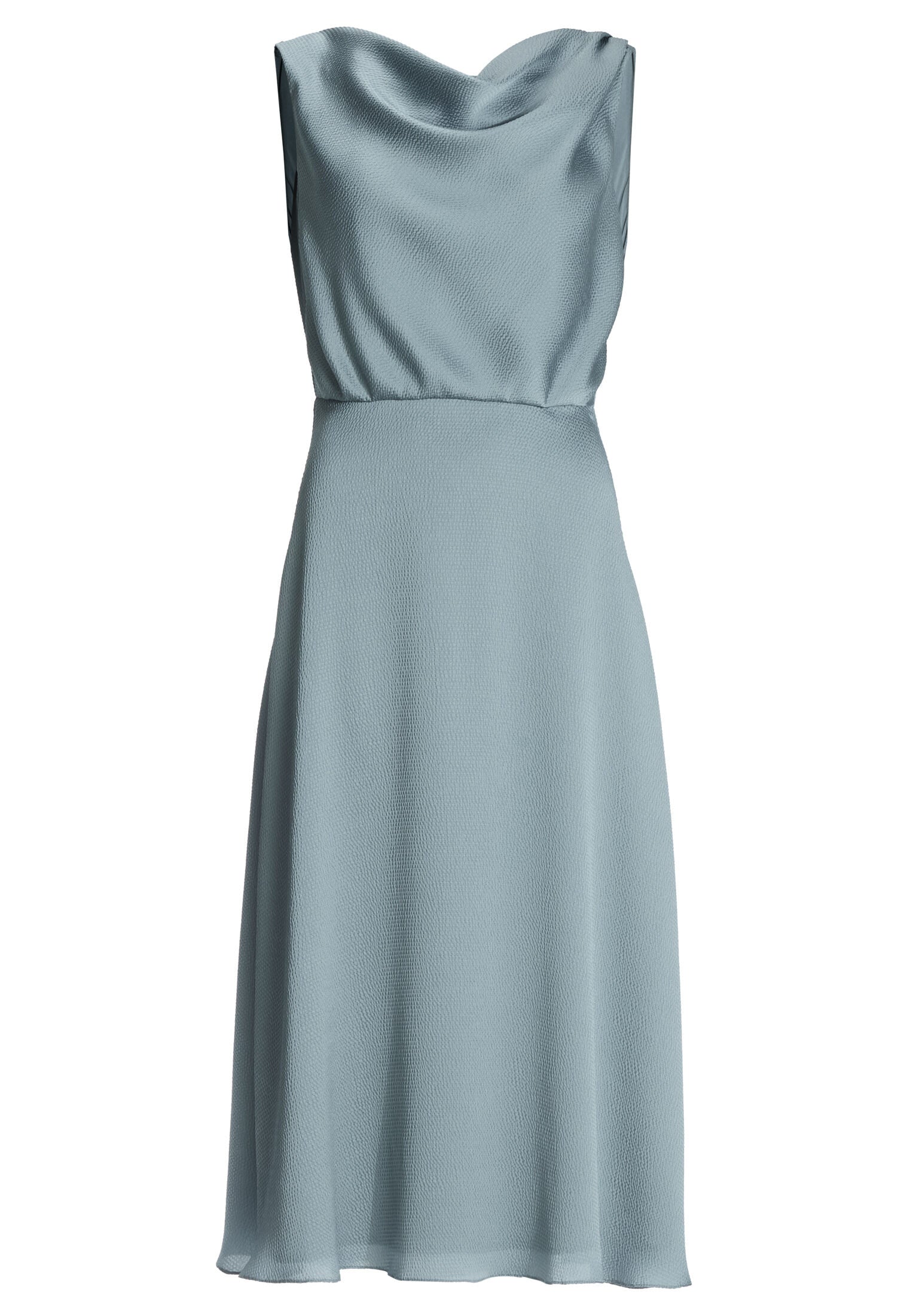 Cocktailkleid aus Satin mit Wasserfall Ausschnitt