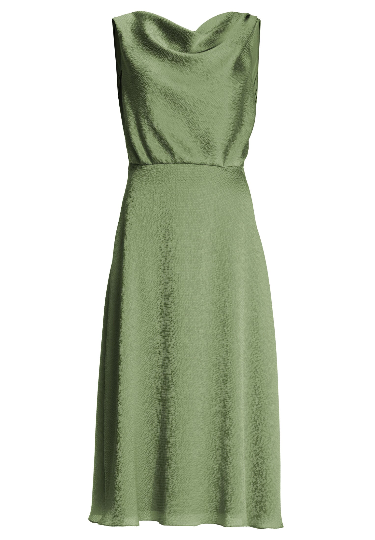 Cocktailkleid aus Satin mit Wasserfall Ausschnitt