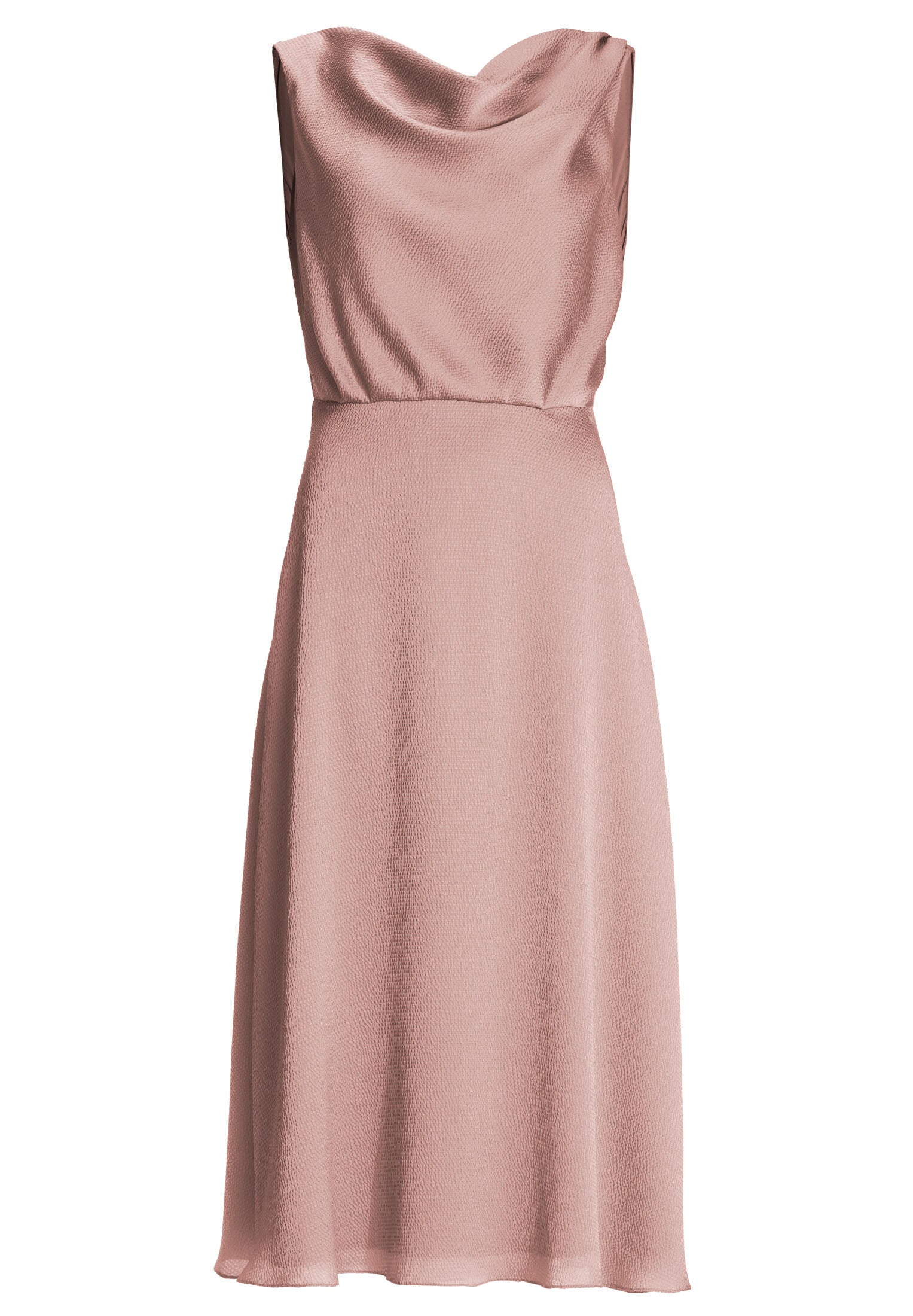 Cocktailkleid aus Satin mit Wasserfall Ausschnitt