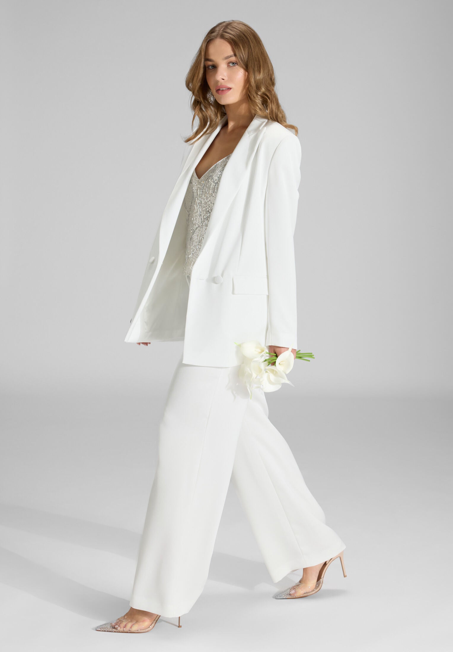 Doppelreihiger Blazer aus Satin