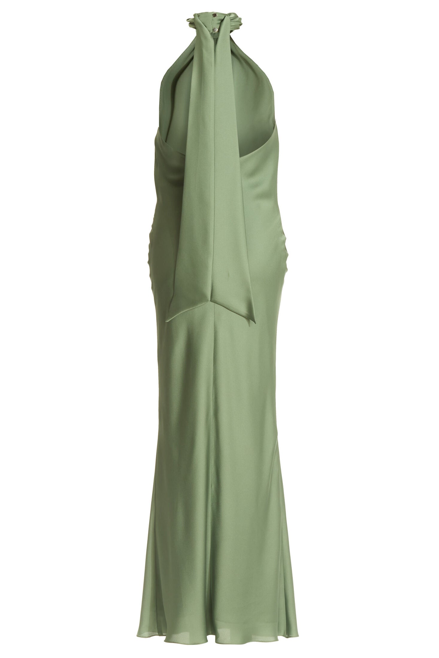 Abendkleid aus nachhaltigem Satin mit Stehkragen