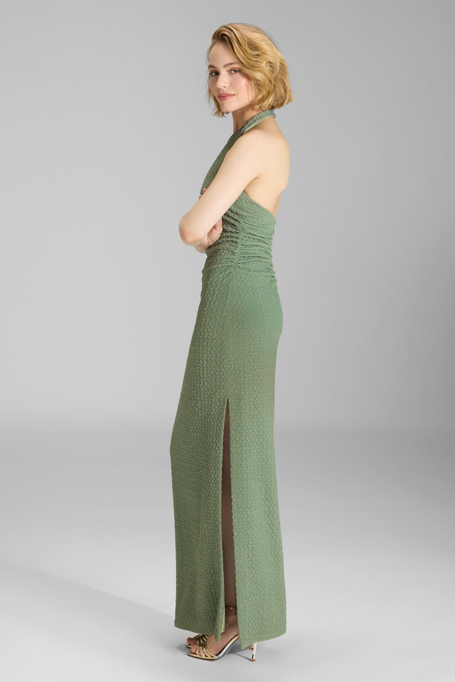 Figurbetontes Abendkleid aus Jersey Cloque