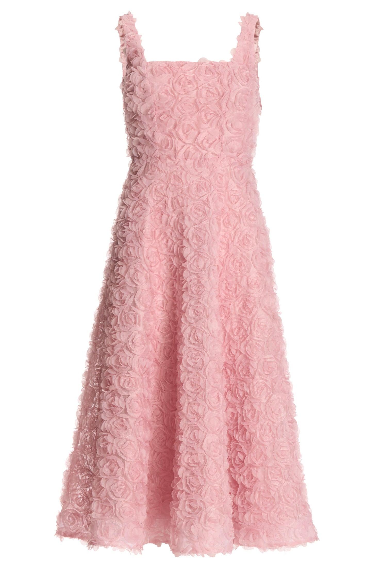 Cocktailkleid aus Blütenstoff mit Karree-Ausschnitt