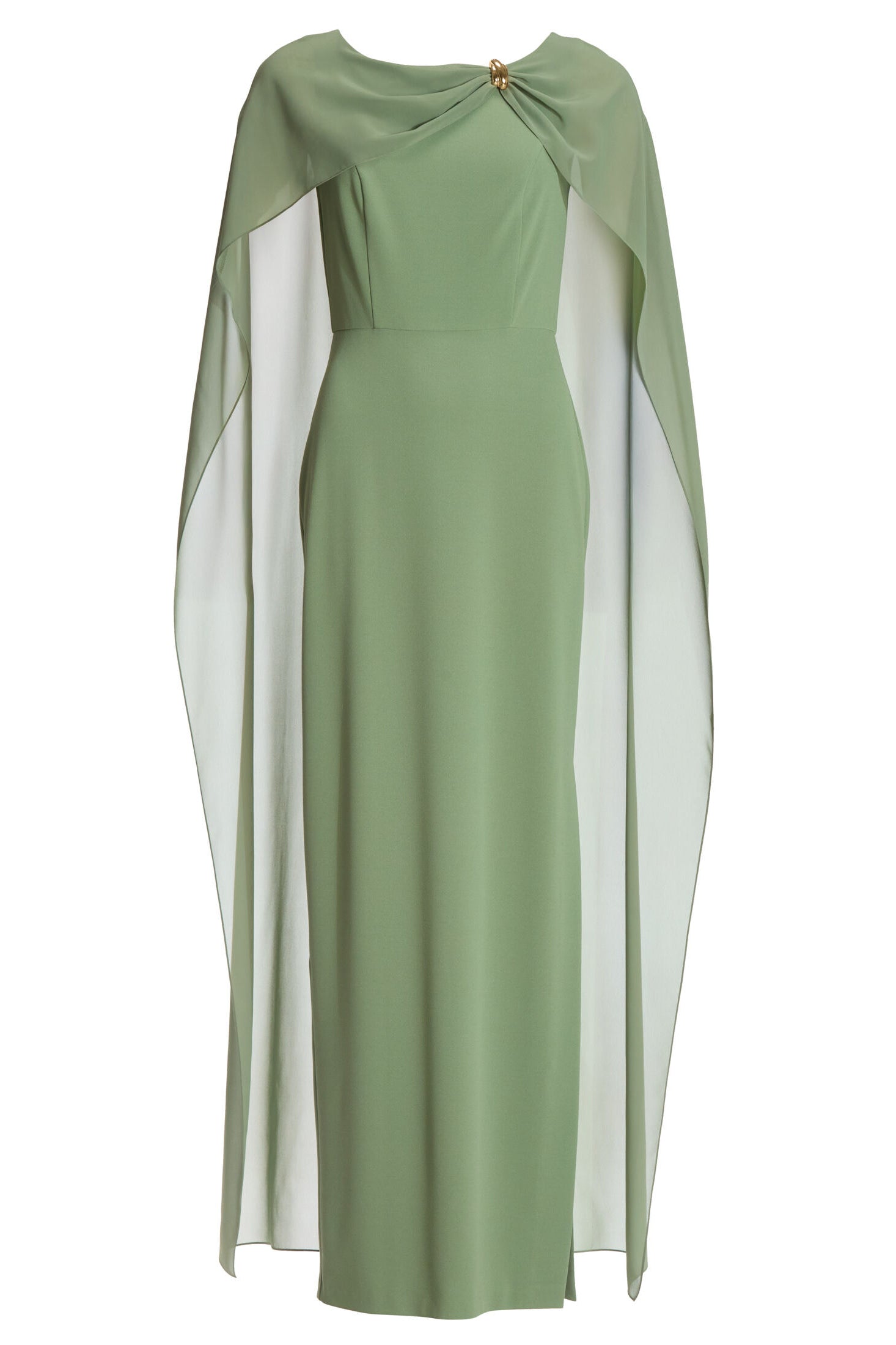 Abendkleid aus Crepe Jersey mit Chiffon Cape und Zierteil