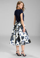 Faltenrock aus bedrucktem Twill