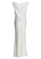 Abendkleid aus Satin mit Wasserfall Ausschnitt