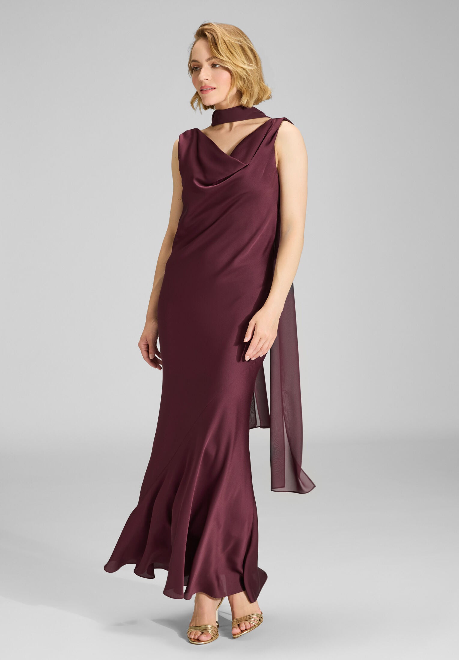 Schal aus zartem Chiffon merlot red 0