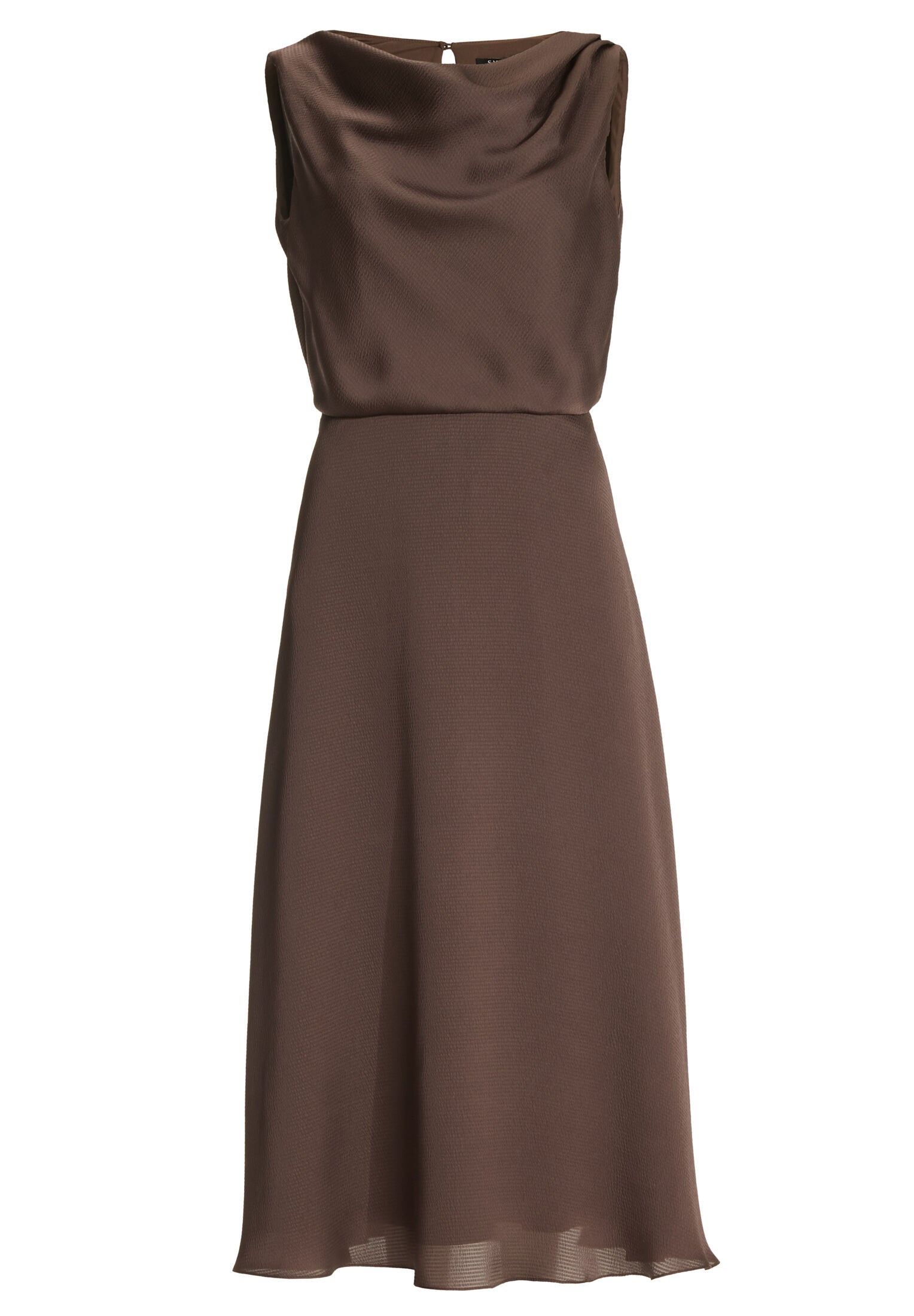 Cocktailkleid aus Satin mit Wasserfall Ausschnitt