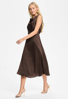 Cocktailkleid aus Satin mit Wasserfall Ausschnitt