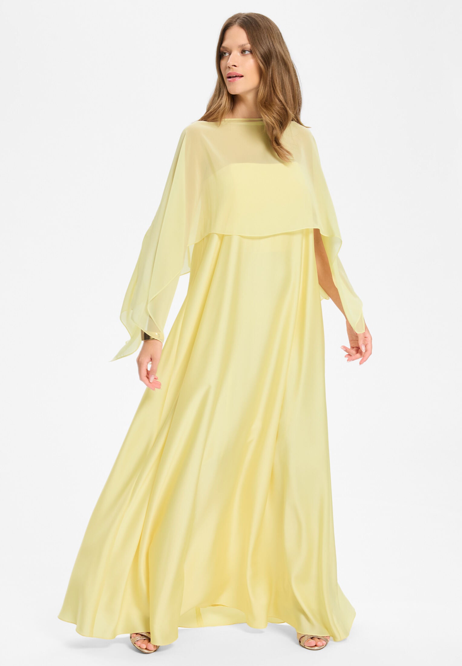 Schlupf-Stola aus Chiffon mit Ärmelschlitzen pastel yellow