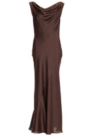 Abendkleid aus nachhaltigem Satin mit Wasserfall Ausschnitt