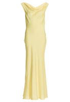 Abendkleid aus nachhaltigem Satin mit Wasserfall Ausschnitt