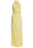 Figurbetontes Abendkleid aus Stretch Satin mit Drapierung am Kragen