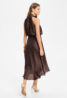 Cocktailkleid aus Satin mit Volant