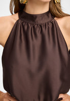 Cocktailkleid aus Satin mit Volant