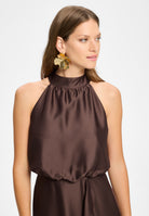 Cocktailkleid aus Satin mit Volant