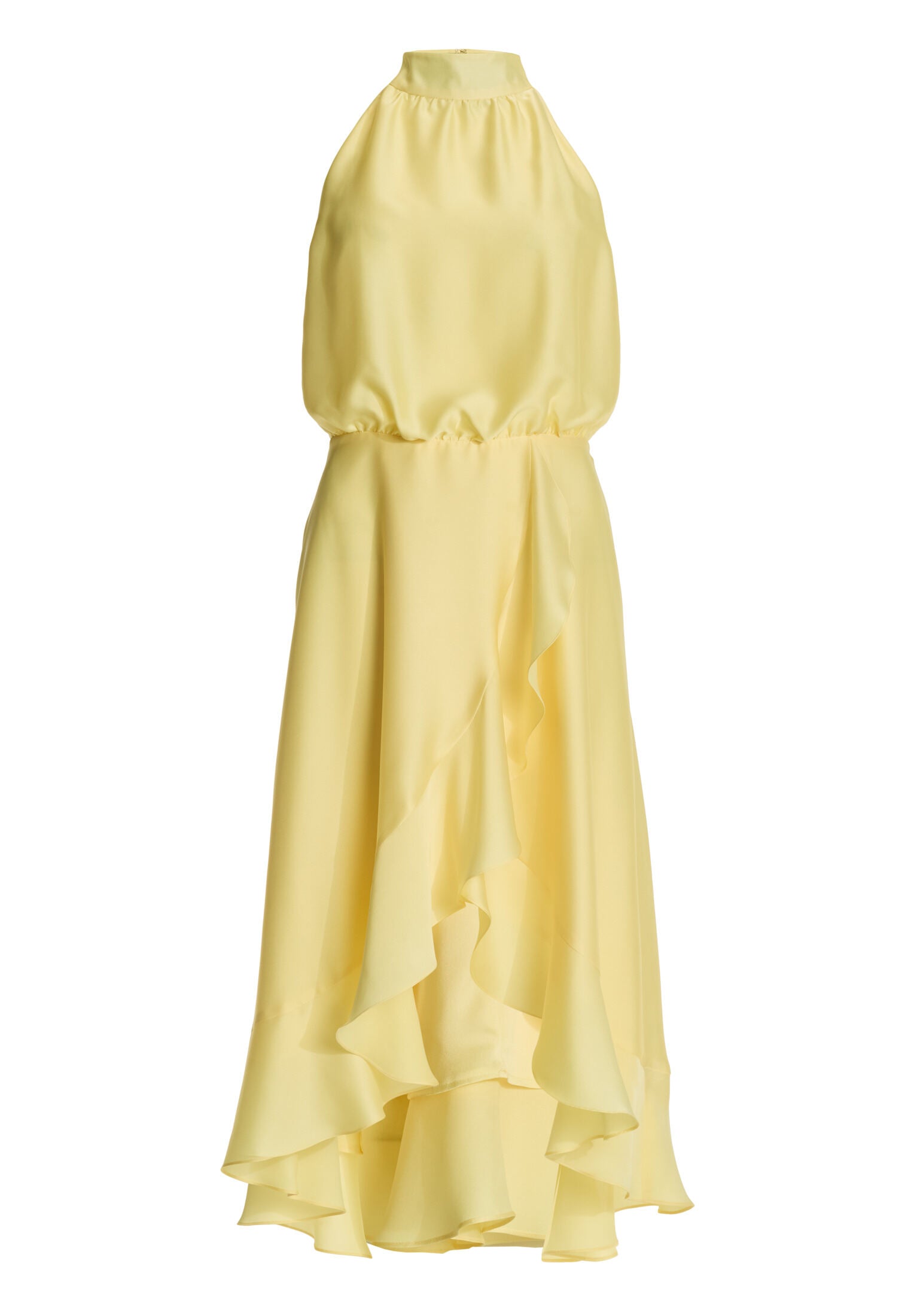 Cocktailkleid aus Satin mit Volant