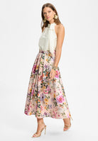 Faltenrock aus bedrucktem Twill