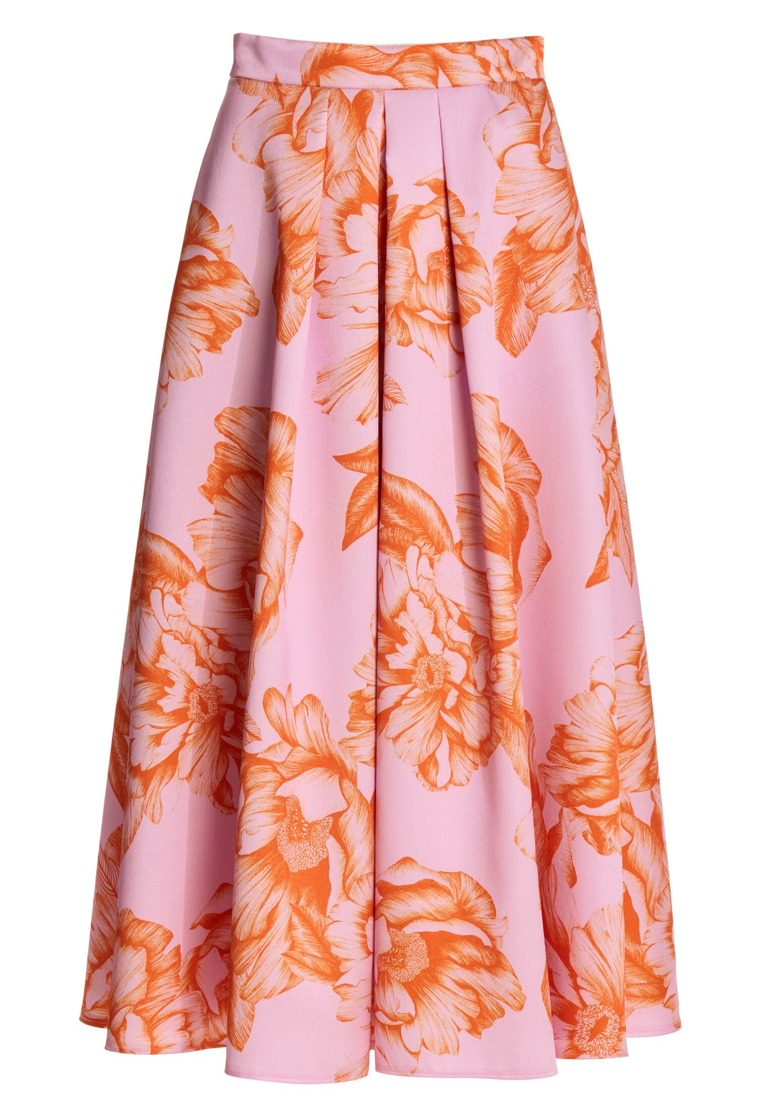 Faltenrock aus bedrucktem Twill