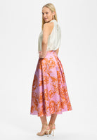 Faltenrock aus bedrucktem Twill