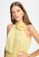 Abendkleid aus Crinkle Chiffon mit Stufenrock