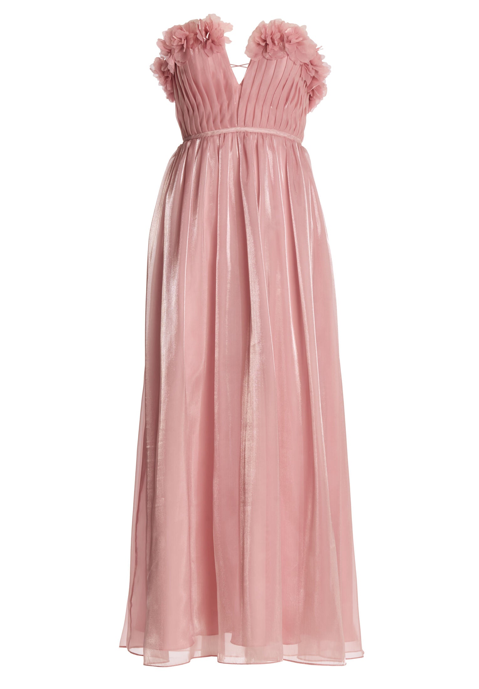 Organzakleid mit floralen Details