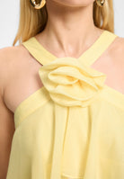 Abendkleid aus Crinkle Chiffon mit gestuften Volants