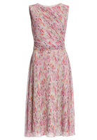 Plissiertes Kleid mit Metallicfäden