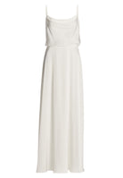 Abendkleid aus Satin mit angedeutetem Wasserfallausschnitt