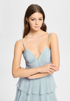 Abendkleid aus Chiffon mit Volants